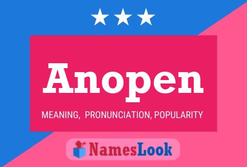 Anopen Name Poster