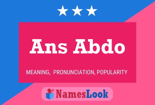 Ans Abdo Name Poster