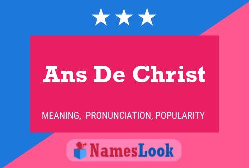 Ans De Christ Name Poster