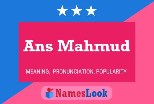 Ans Mahmud Name Poster