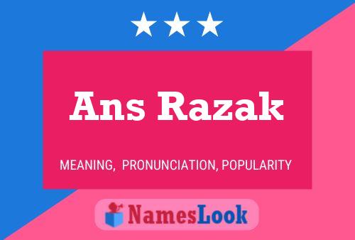 Ans Razak Name Poster