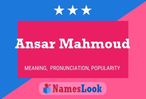 Ansar Mahmoud Name Poster