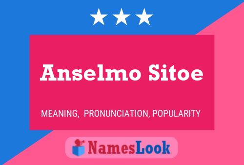 Anselmo Sitoe Name Poster