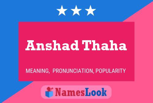 Anshad Thaha Name Poster