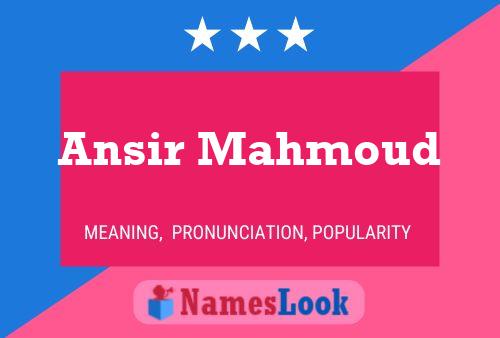 Ansir Mahmoud Name Poster