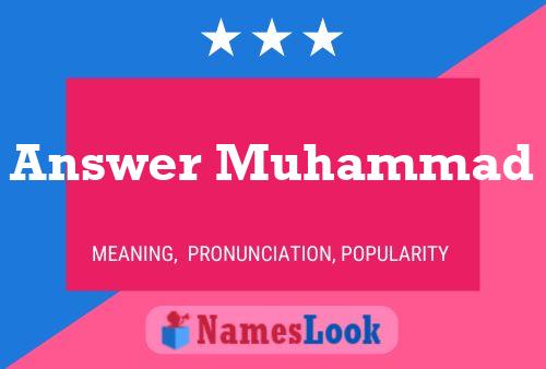 Answer Muhammad Name Poster