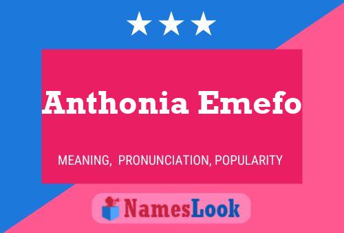 Anthonia Emefo Name Poster