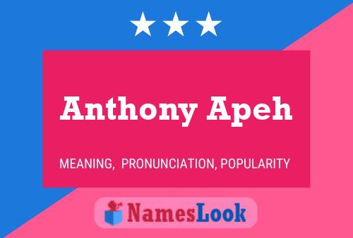 Anthony Apeh Name Poster