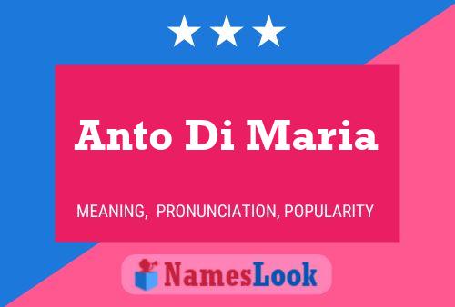 Anto Di Maria Name Poster