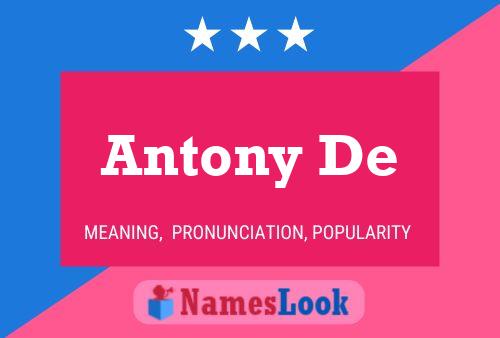 Antony De Name Poster