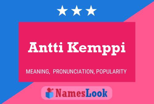 Antti Kemppi Name Poster