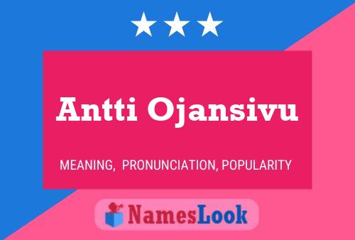 Antti Ojansivu Name Poster