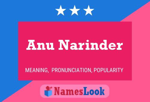 Anu Narinder Name Poster