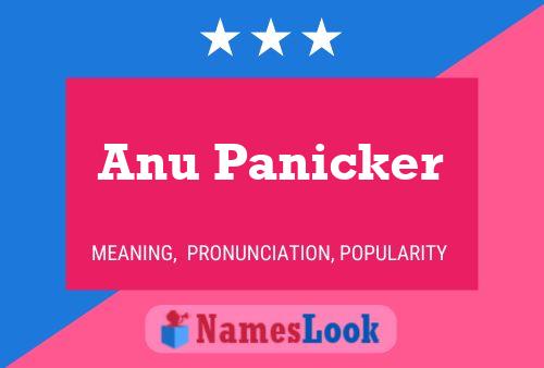 Anu Panicker Name Poster