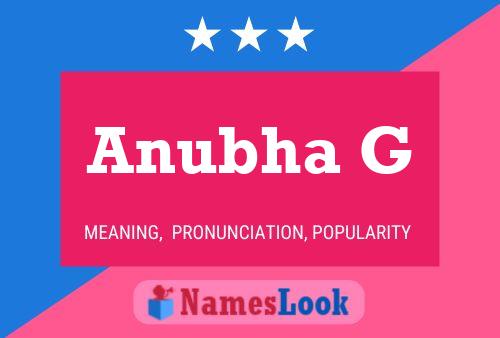 Anubha G Name Poster