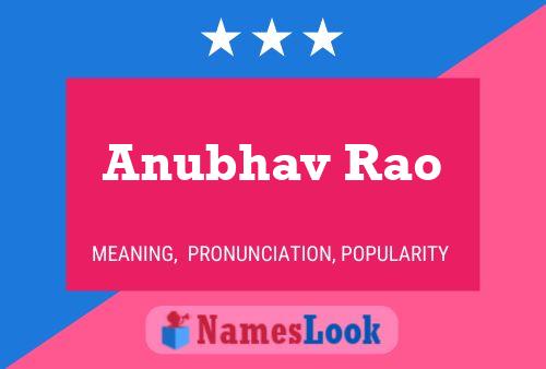 Anubhav Rao Name Poster