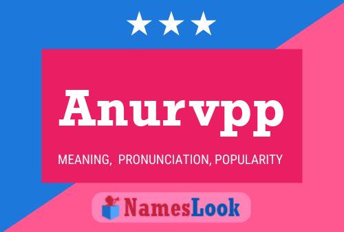 Anurvpp Name Poster