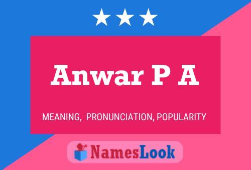 Anwar P A Name Poster