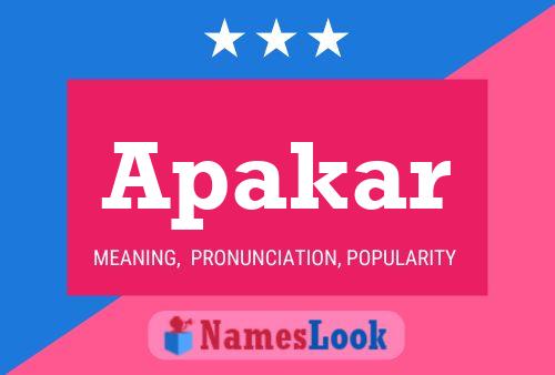 Apakar Name Poster