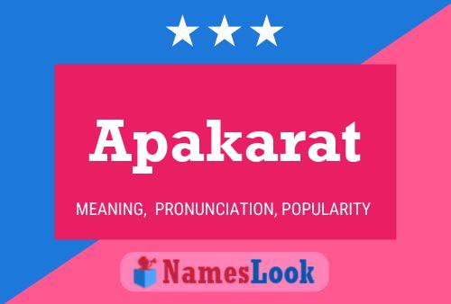 Apakarat Name Poster