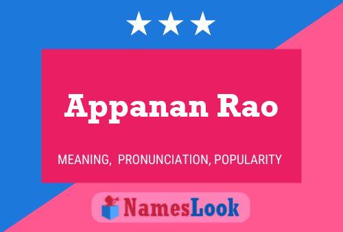 Appanan Rao Name Poster