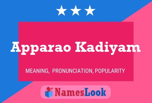 Apparao Kadiyam Name Poster