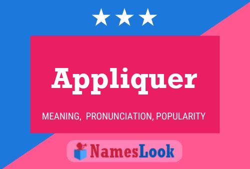 Appliquer Name Poster