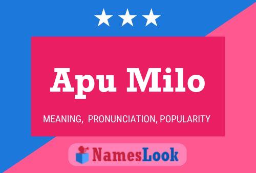 Apu Milo Name Poster