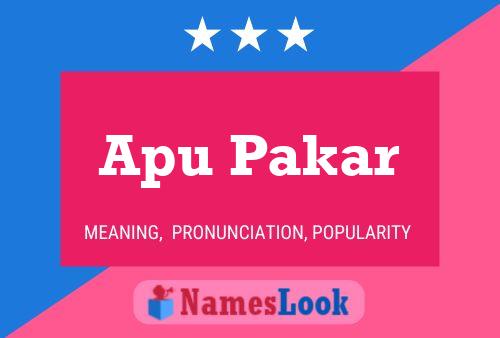 Apu Pakar Name Poster