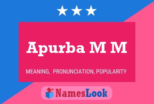 Apurba M M Name Poster