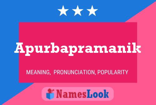 Apurbapramanik Name Poster