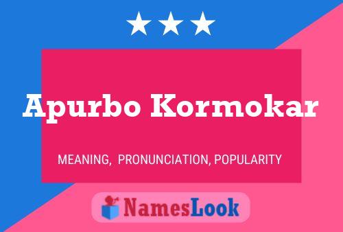 Apurbo Kormokar Name Poster