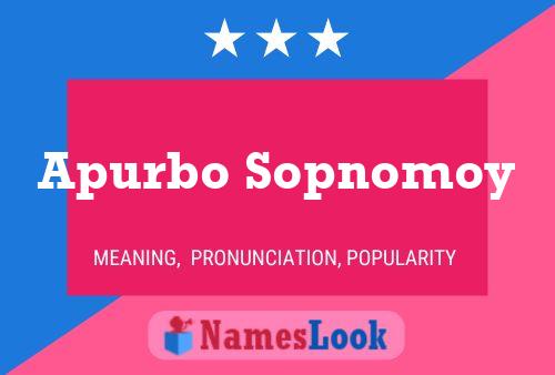 Apurbo Sopnomoy Name Poster