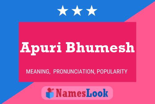 Apuri Bhumesh Name Poster