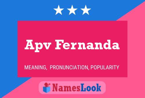 Apv Fernanda Name Poster