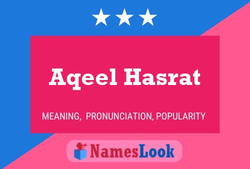 Aqeel Hasrat Name Poster