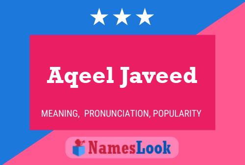 Aqeel Javeed Name Poster