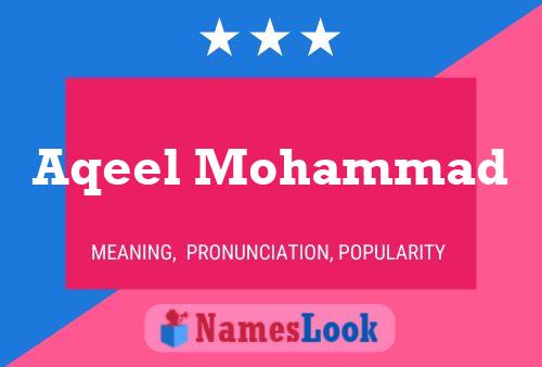 Aqeel Mohammad Name Poster