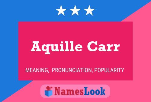 Aquille Carr Name Poster