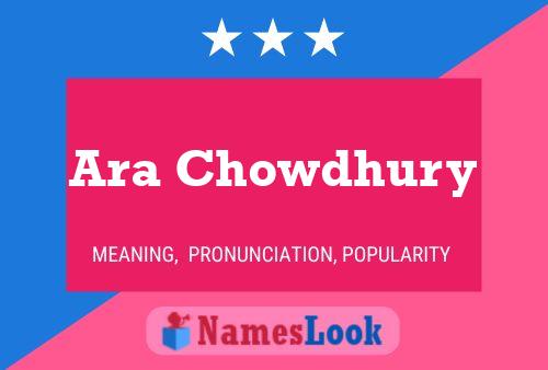 Ara Chowdhury Name Poster