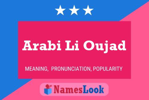 Arabi Li Oujad Name Poster