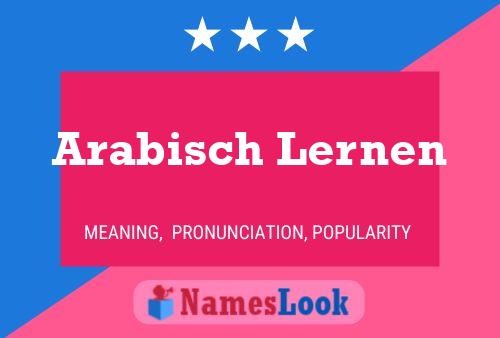 Arabisch Lernen Name Poster