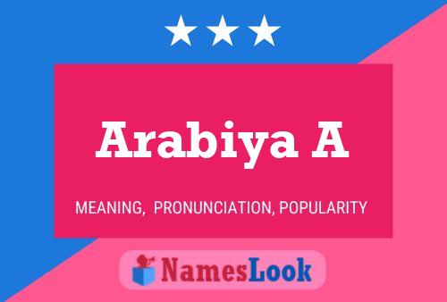 Arabiya A Name Poster