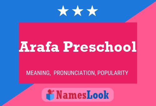 Arafa Preschool Name Poster