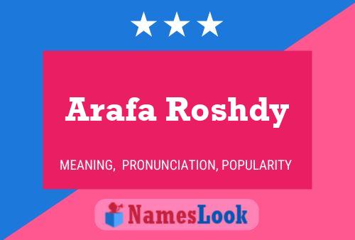 Arafa Roshdy Name Poster