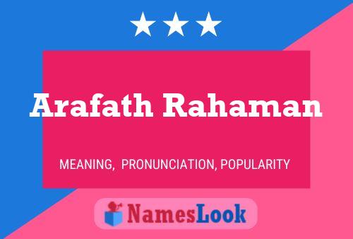 Arafath Rahaman Name Poster