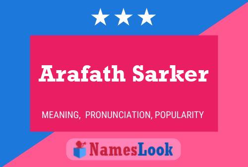 Arafath Sarker Name Poster