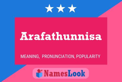 Arafathunnisa Name Poster