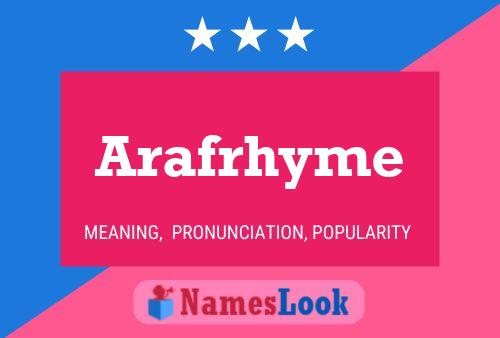 Arafrhyme Name Poster