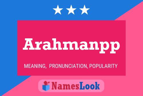 Arahmanpp Name Poster